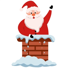 Christmas Decoration Santa Claus in Chimney Sticker